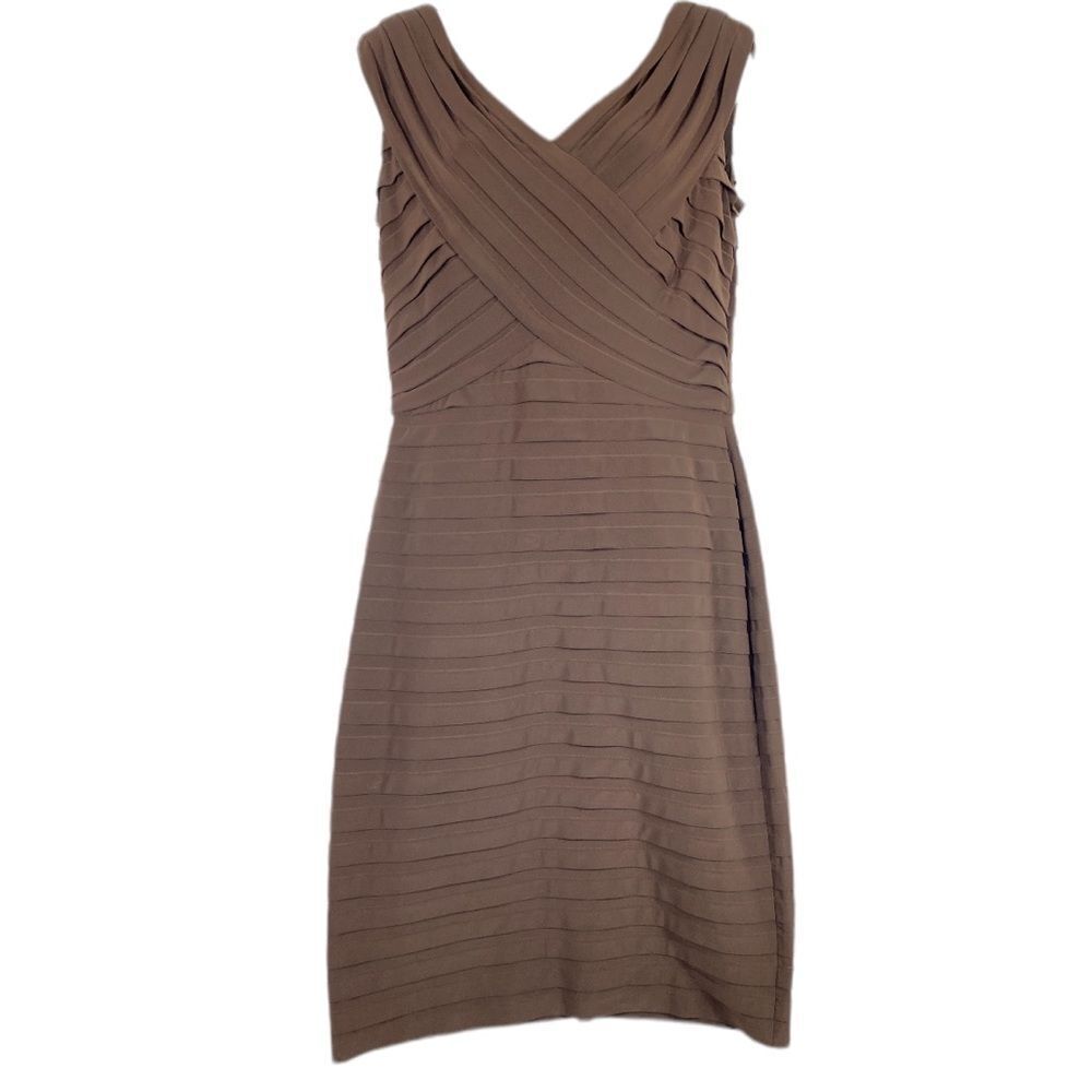 Adrianna Pepell Brown Tier V-Neck Occasion Dress Sz 12